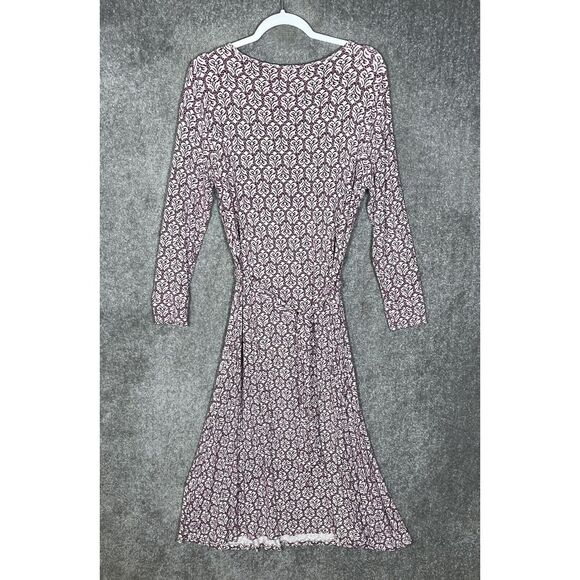 Soft Surroundings Long Sleeve V-Neck Belted Maxi Dress Womens Size Large Purple - Picture 2 of 6
